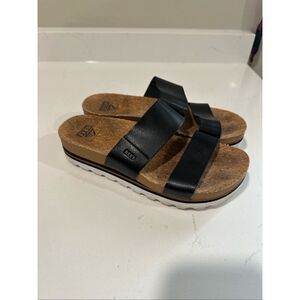 Reef Women’s Cushion Vista Hi Platform Sandals Black Size 7